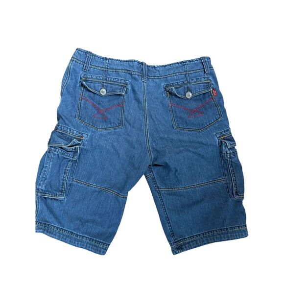 Vtg Levis Mens Carpenter Shorts Blue Denim Skater Grunge Size 40 Y2K Workwear - Picture 7 of 12